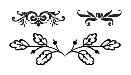 Set luxury ornamental elements collection