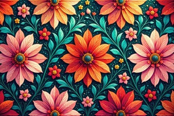 Intricate floral motif seamlessly repeating across the surface , romantic, design, vintage