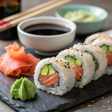 sushi on a plate