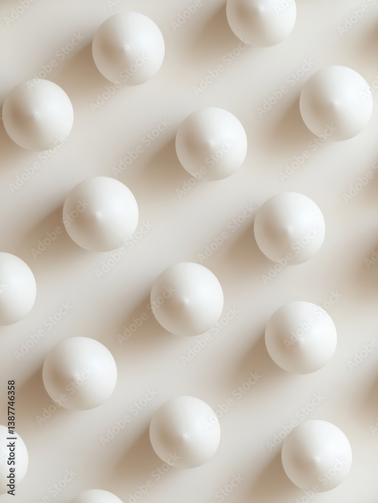 Poster Structured pattern of white spheres creates an elegant minimalism on a neutral background highlighting modern design principles