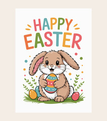 Easter poster, Easter banner, banner, Easter clipart, happy Easter, Easter 2025, 2025, Easter celebration, easter sublimation, easter card, easter, bunny, rabbit, egg, card, spring, cartoon, holiday, 