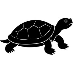 Turtle Vector Silhouette, Turtle Logo, Tiny Animal Icon, Tortoise Illustration, Symbolizes Longevity, Patience, Tranquility, Nature, Slow Living, Wisdom, Zen Spirit, and Environmental Harmony.