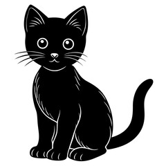 Cat Vector Silhouette, Cute Cat Logo, Pet Animal Illustration, Symbolizes Relaxation and Comfort, Adorable Cat Sitting on a Cozy Surface, Perfect Design for Pet Lovers and Animal Enthusiasts.