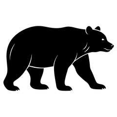 Fototapeta premium Bear Vector Silhouette, Bear Logo, Wild Animal Illustration – Grizzly, Polar Bear Silhouette, Wildlife Strength, Freedom, Nature, Adventure, Wilderness, Forest, Mountain, Powerful Wild Animal Design.