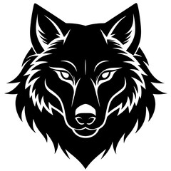Wolf Head Silhouette Logo Vector, Fierce Wild Predator Icon, Spirit of Wilderness, Adventure, Loyalty, Brave Hunting, Wildlife Animal Emblem, Tribal Wolf Illustration, Strength, Freedom, Courage.