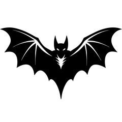 Flying Bat Silhouette, Halloween Bat Vector, Scary Bat Clipart, Vampire Bat Logo Icon, Spooky Wild Animal Silhouette, Haunted Night Design, Horror Art, Halloween Sticker, Tattoo, Decor.