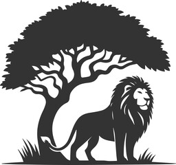 Lion black vector silhouette