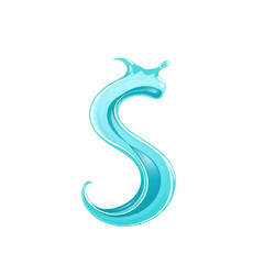 Obraz premium elegant water swirl in the shape of letter s with transparency, high quality png isolated on transparent background