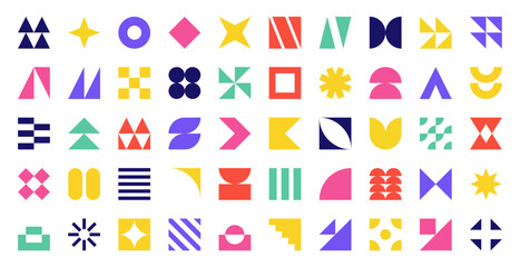 Geometric Icons Set in Minimalist Modern Style. Perfect for UI Design, Social Media, or Graphic Symbols Projects