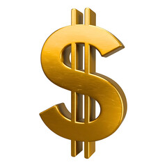 gold dollar sign icon, 3d money symbol graphic, shiny currency design element