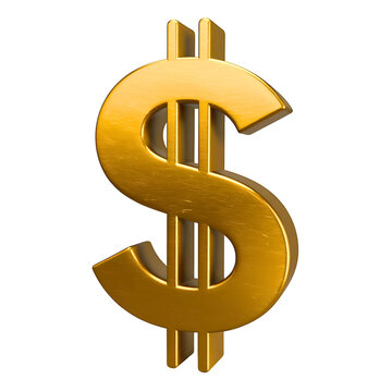gold dollar sign icon, 3d money symbol graphic, shiny currency design element
