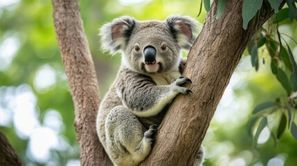 Australian koala in a tree, enjoying the outdoors