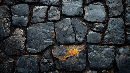 Cracked black rocks geological site texture exploration natural environment aerial view earth science insights