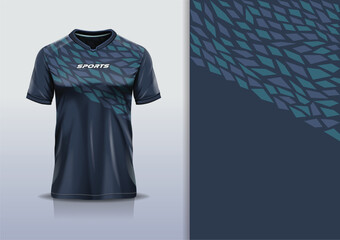 Sport jersey template sharp line mockup mosaic abstract vector design for football soccer, racing, running, e sports, black color