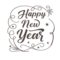 Happy New Year vector art typography © Mohon