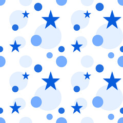 Blue stars seamless pattern, design for ad, banner.