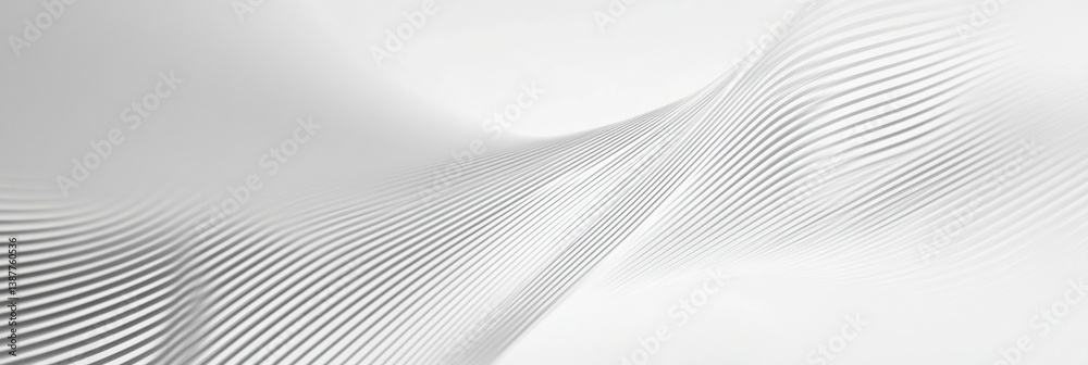 Poster Sleek geometric pattern of thin white lines on a soft gray background showcasing minimalist digital art with a smooth aesthetic