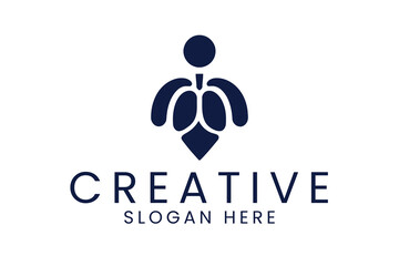 Elegant Abstract Logo Design Modern Minimalist Style art icon dark blue navy    