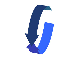 up and down merged 3d arrows colors