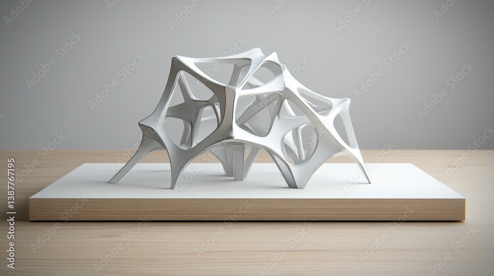 Poster computer-generated structural model showing dynamic stress testing in progress