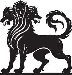 Three-headed dog logo