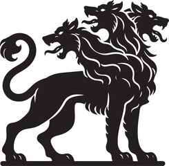 Three-headed dog logo