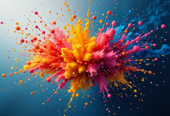 Abstract artistic splash background with random color explosions
