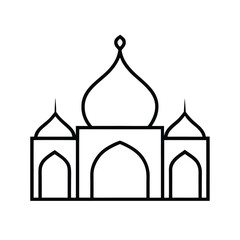 masjid silhouette mosque line art 