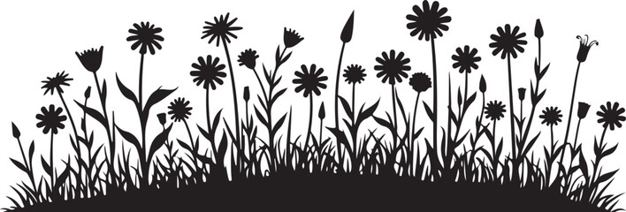 Wildflower Silhouette SVG Bundle | Floral Border Vector Clipart for Cricut & Crafts

