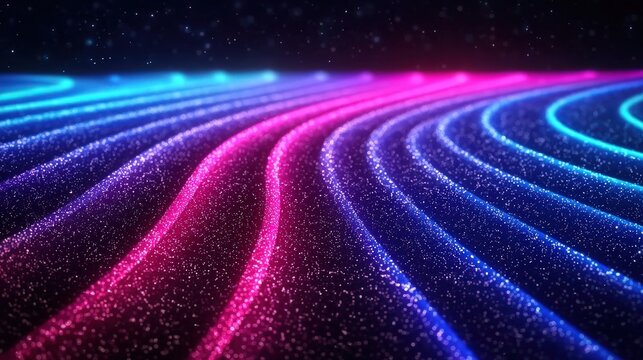 Dynamic Color Wave Patterns Abstract Digital Art Visual Effects Futuristic Environment Close-Up View Creative Design Concepts