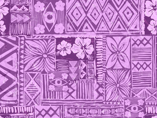 Aloha hawaii rainforest beach   tropical Polynesian digital clipart  pattern, tiki, aztec textile print, geometric background © HoyaBouquet