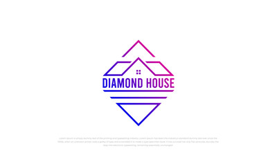 Naklejka premium badge, emblem, stamp style logo for diamond house with abstract style.