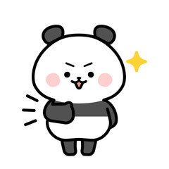 Fototapeta premium Motivated Panda Illustration 