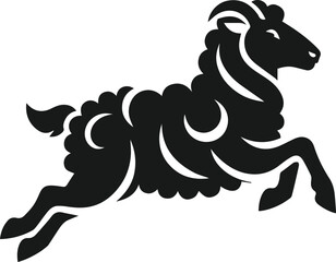 Silhouette of a sheep black vector