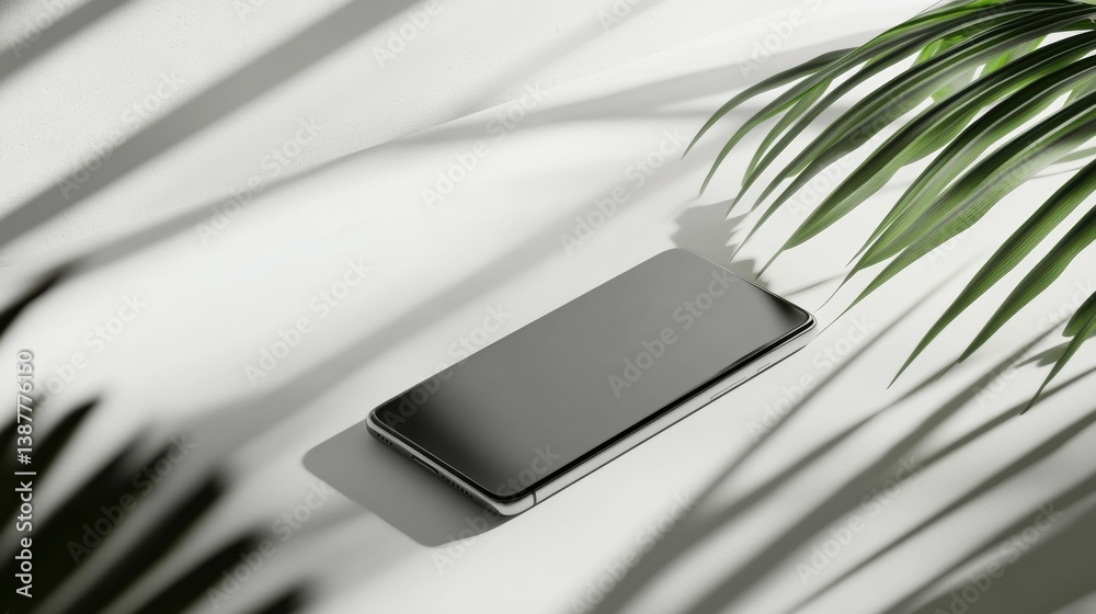 Poster sleek modern smartphone on a clean surface with soft lighting showcasing minimalist design elegance