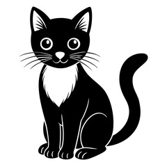 vector illustration of black cat