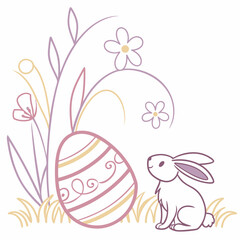 Easter bunny with Easter eggs for Easter Monday vector art.