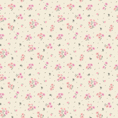 Vintage floral pattern, flower seamless pattern, Hand drawn flower background, small flower design. ditsy pattern. Ditsy floral print for packaging, textile, wrapping paper, wallpaper, Fashion