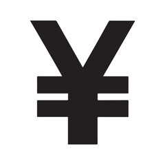 Fototapeta premium Japanese yen symbol icon silhouette vector flat illustration design