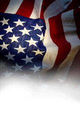 Vertical American flag with Memorial day. Black background.