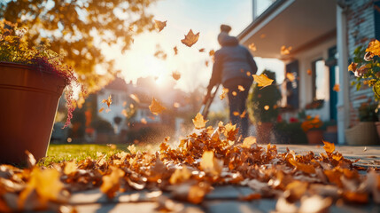 Sweeping into Autumn: Golden Leaf Dance, a seasonal chore