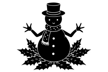 snowman and christmas tree