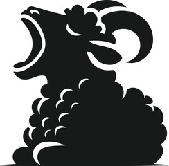 Silhouette of a sheep black vector