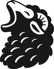 Silhouette of a sheep black vector