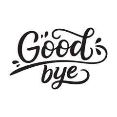 A minimalist logo with the text"Good Bye"in calligraphy style. The text is in black and is placed on a white background.
