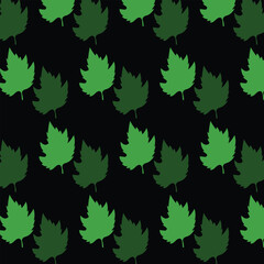 green autumn leaves seamless pattern