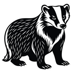 Obraz premium Adobe IllustraBadger silhouette collection. Set of black Badger silhouette. Badger silhouette set.tor Artwork