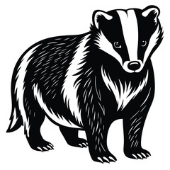 Obraz premium Adobe IllustraBadger silhouette collection. Set of black Badger silhouette. Badger silhouette set.tor Artwork