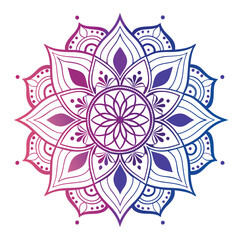  Pattern in the form of a mandala. Henna tattoo mandala. Mehndi style. Decorative pattern in oriental style. Coloring book page.