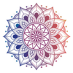 Pattern in the form of a mandala. Henna tattoo mandala. Mehndi style. Decorative pattern in oriental style. Coloring book page.